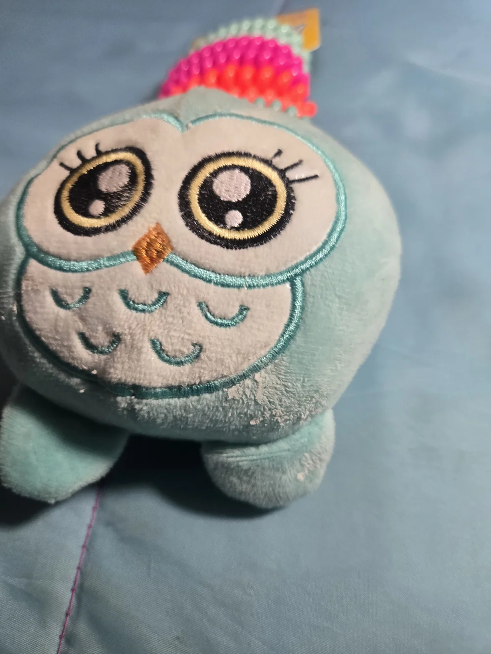 Kids Coil Hair Tie Set with Mint Owl Plush